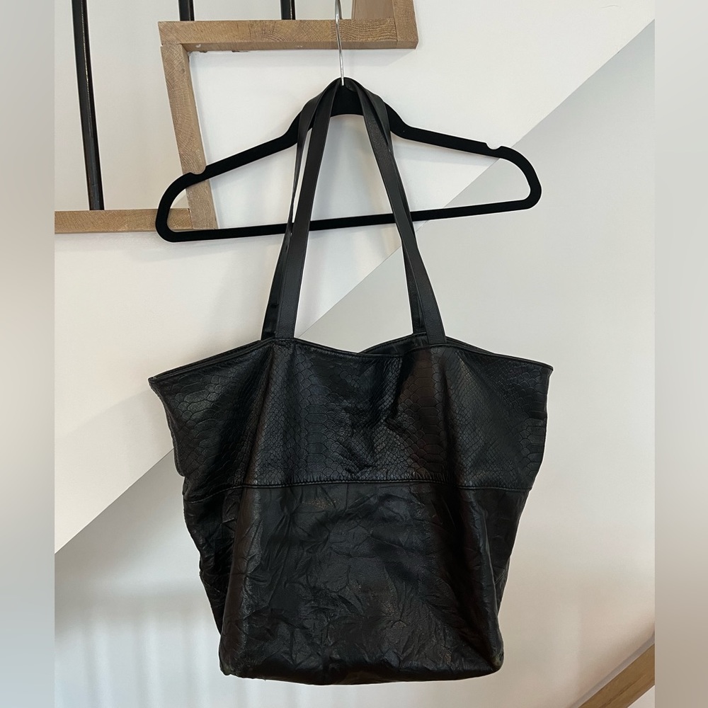 Joie black leather “Hunter” tote